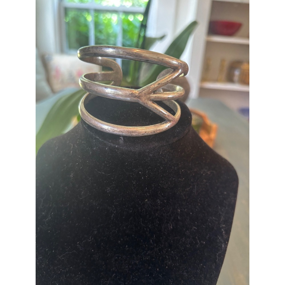 Lucky Brand Silver Tone Multi Strand Cage Cuff Bracelet Lucky You Engraved